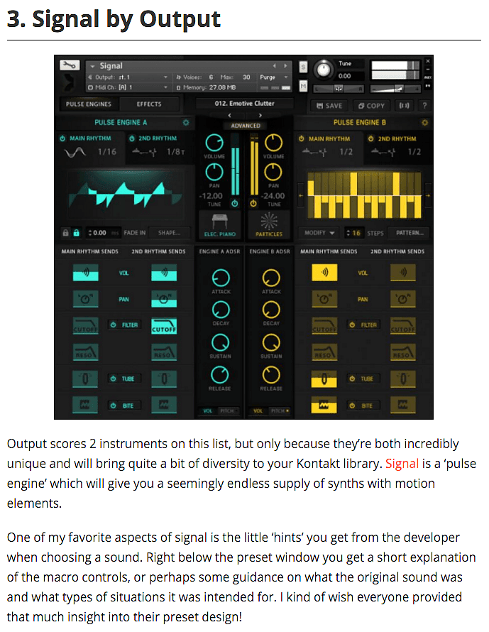 Signal By Output Top 5 Kontakt Instrument by Ask Audio