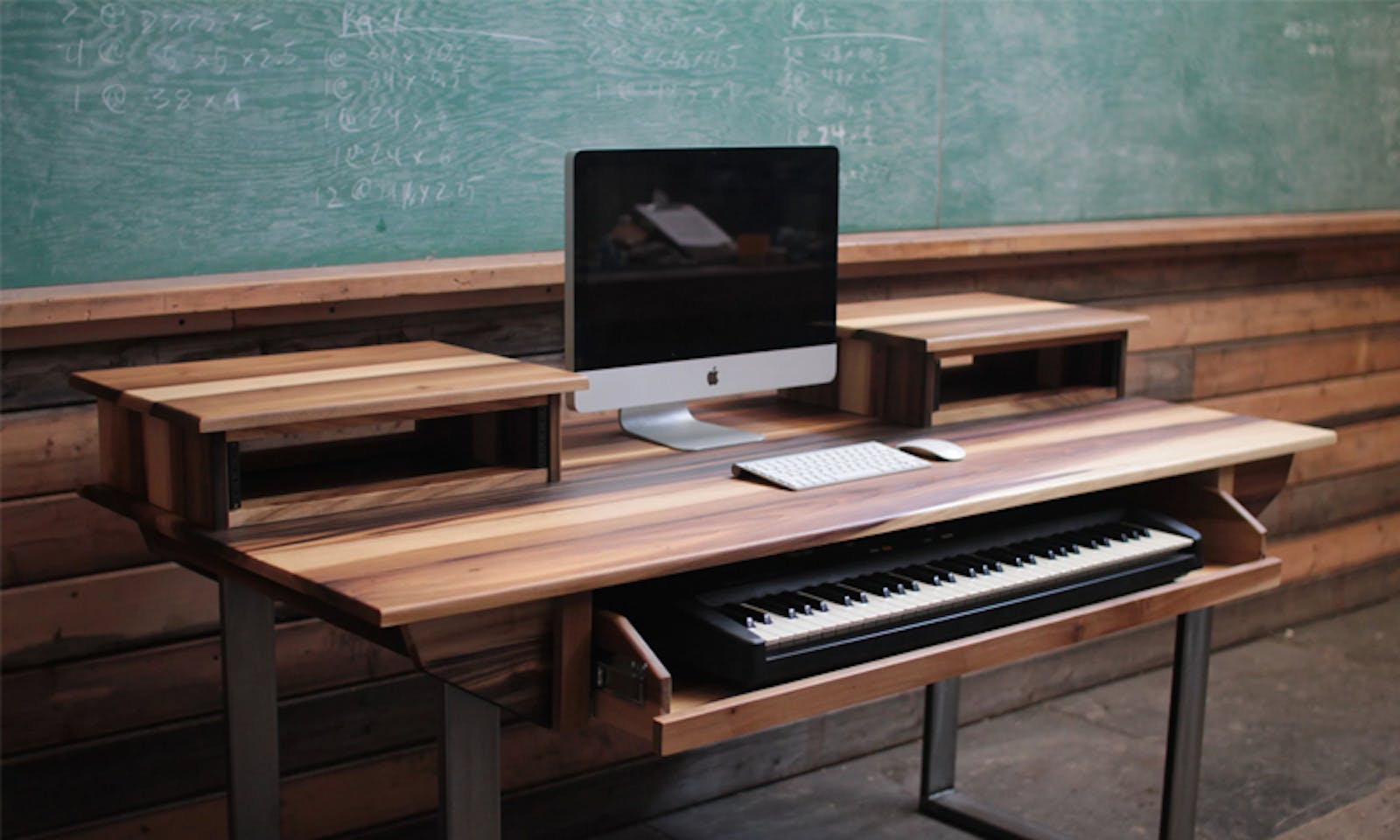 Music Desk, Computer Desk with Keyboard Tray, Studio Desk for