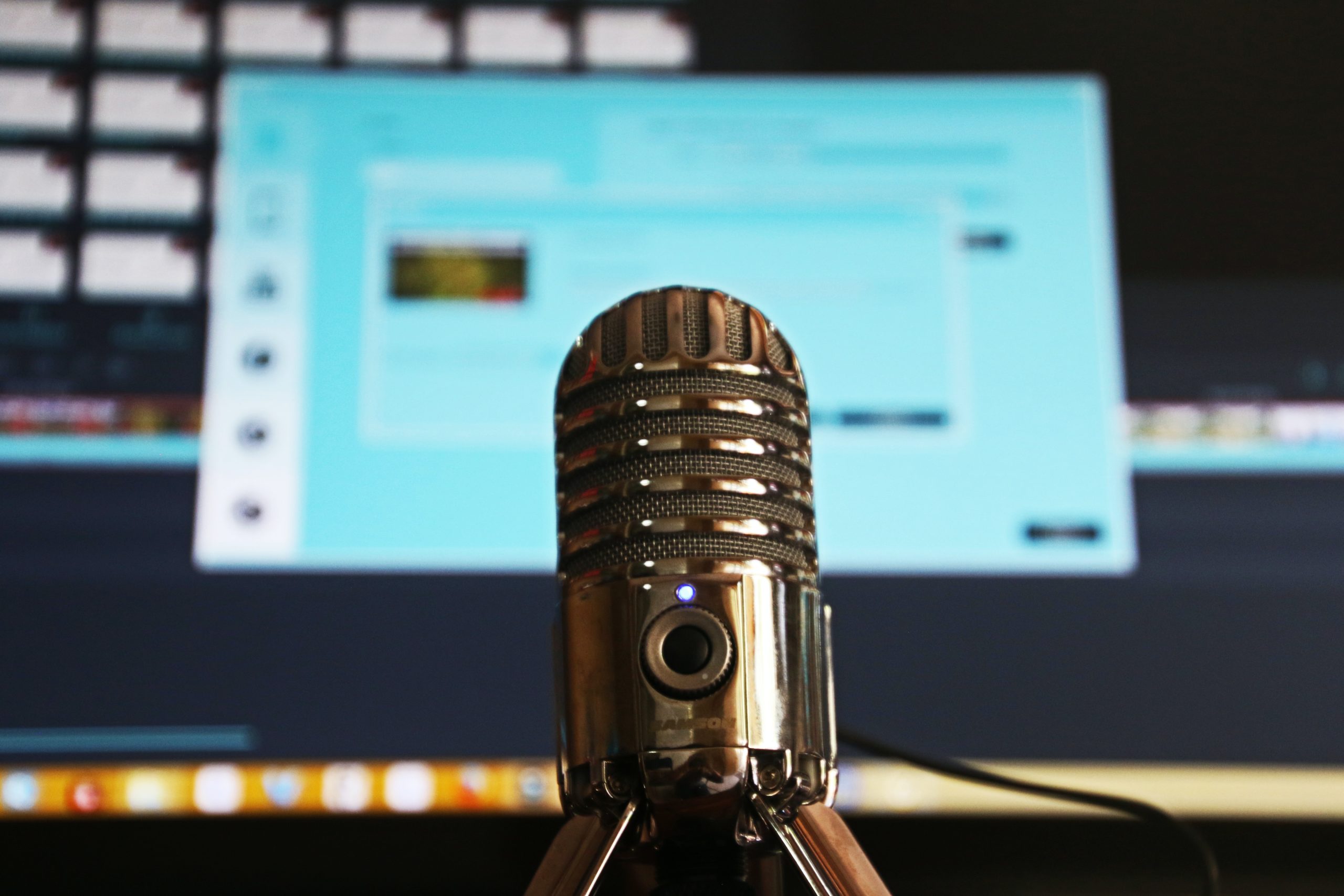 Microphone in front of computer